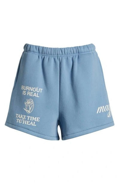 Shop The Mayfair Group Mayfair Burnout Is Real Sweatshorts Shorts for women – premium loungewear and festival fashion at Spoiled Brat