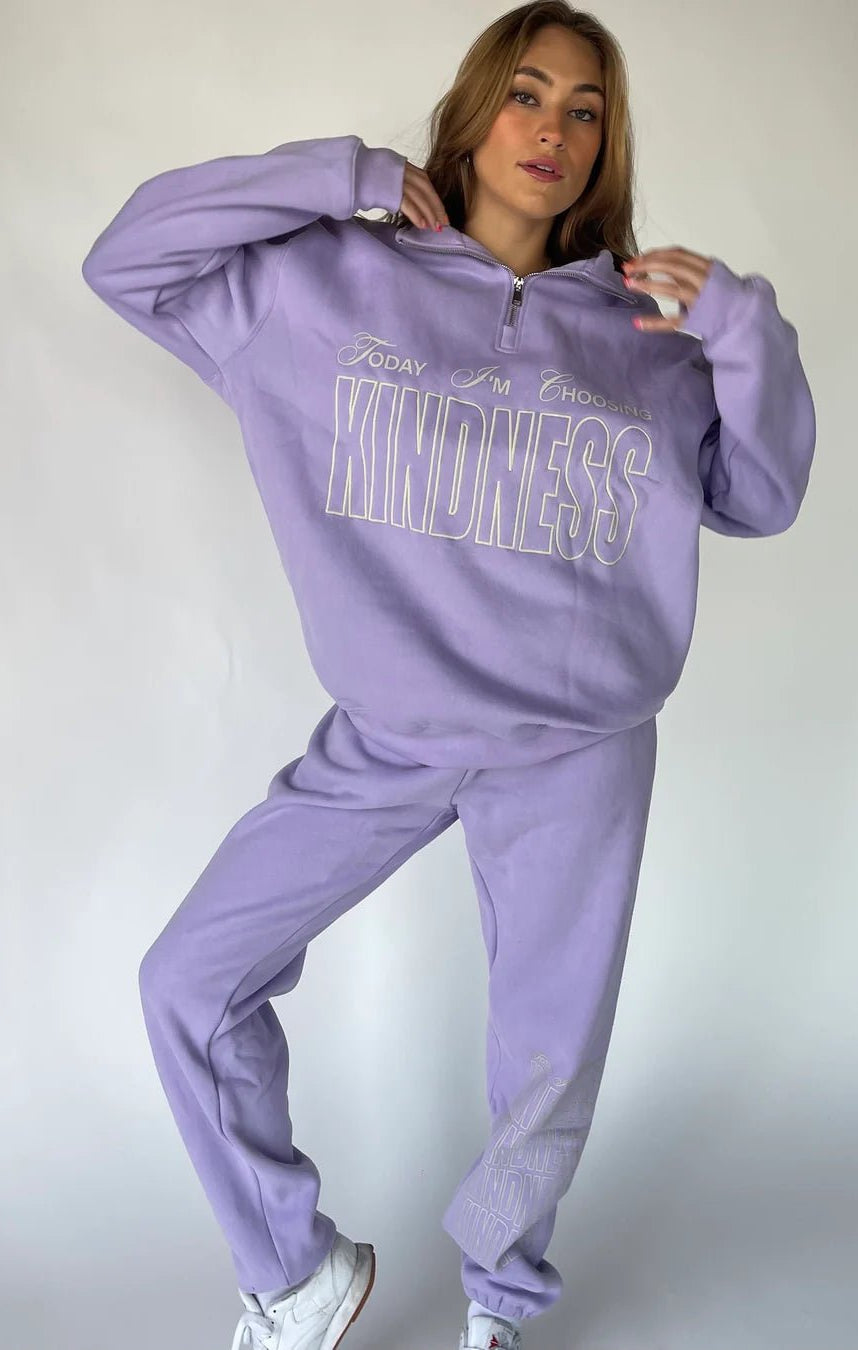 Shop The Mayfair Group Mayfair Choose Kindness Sweatpants as seen on Catherine Tyldesley Sweatpants for women – premium loungewear and festival fashion at Spoiled Brat