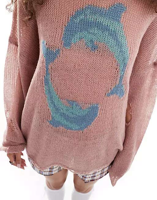Shop The Ragged Priest The Ragged Priest Aqua Knit Jumper Knit Jumper for women – premium loungewear and festival fashion at Spoiled Brat