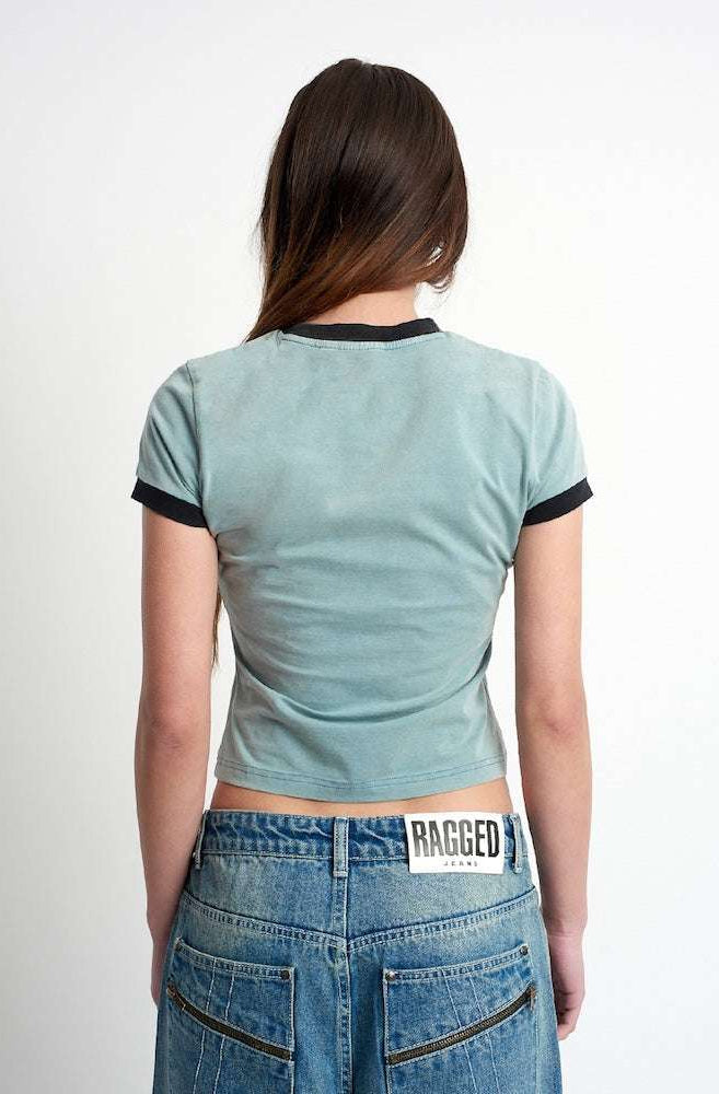 Shop The Ragged Priest The Ragged Priest Blur Baby Tee Top for women – premium loungewear and festival fashion at Spoiled Brat