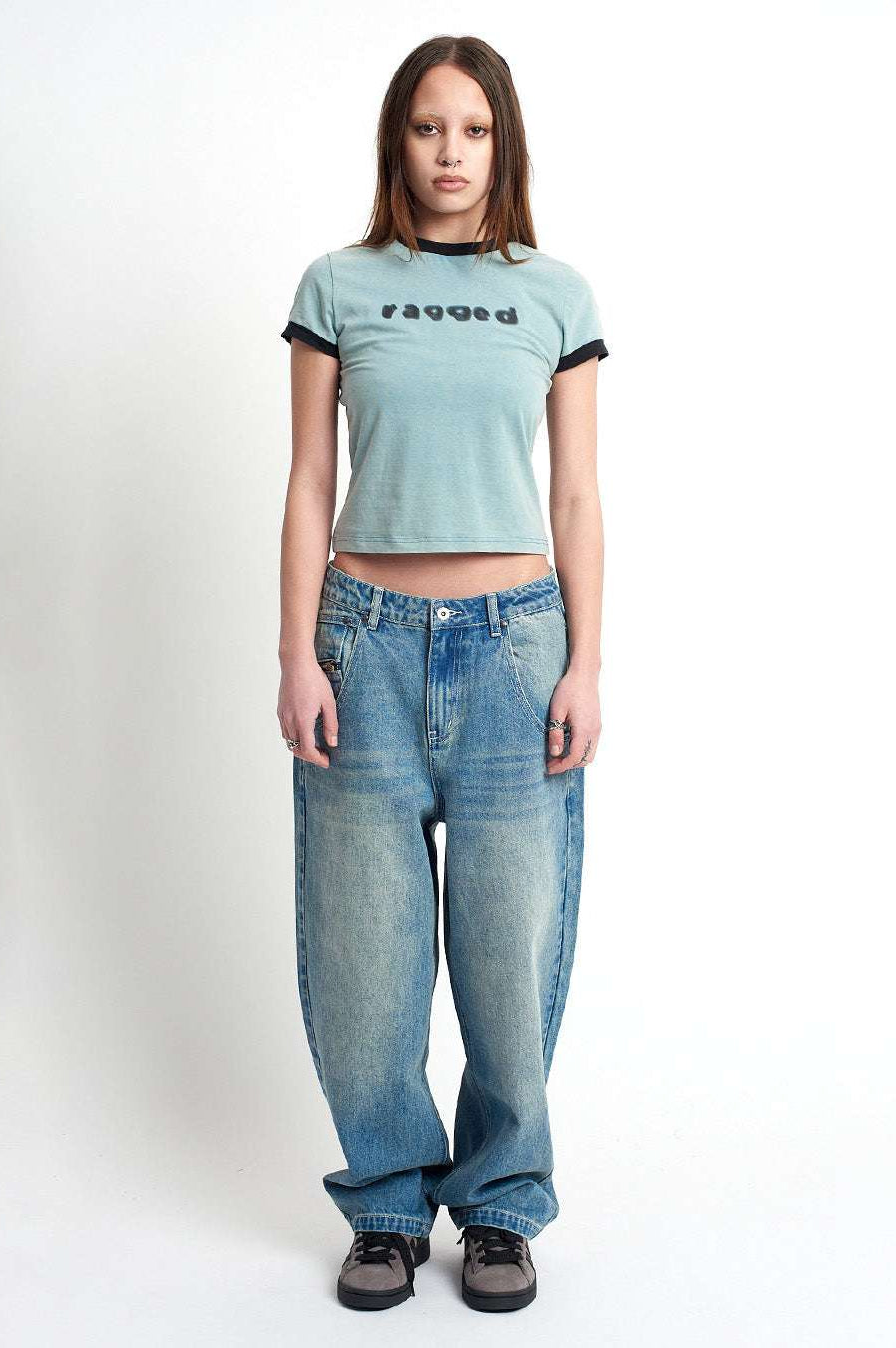 Shop The Ragged Priest The Ragged Priest Blur Baby Tee Top for women – premium loungewear and festival fashion at Spoiled Brat