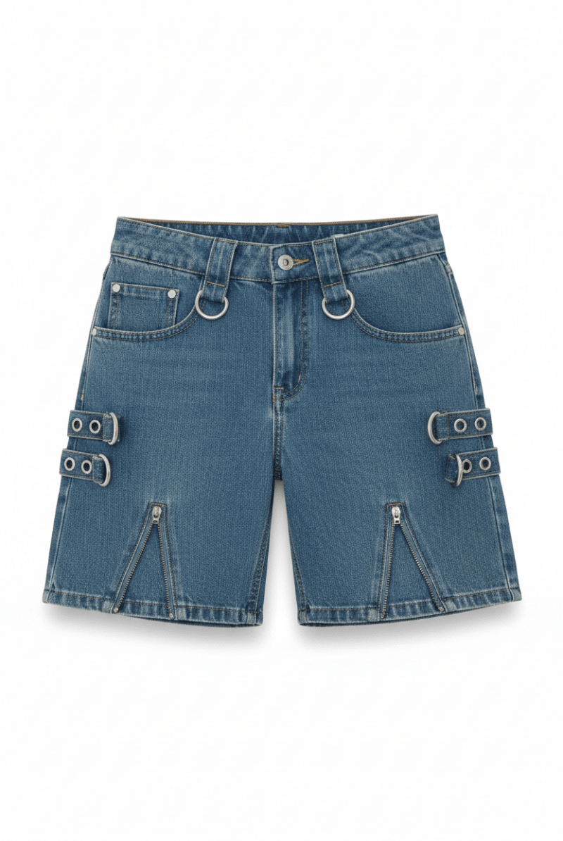 Shop The Ragged Priest The Ragged Priest Dirty Wash Bondage Dad Shorts Shorts for women – premium loungewear and festival fashion at Spoiled Brat