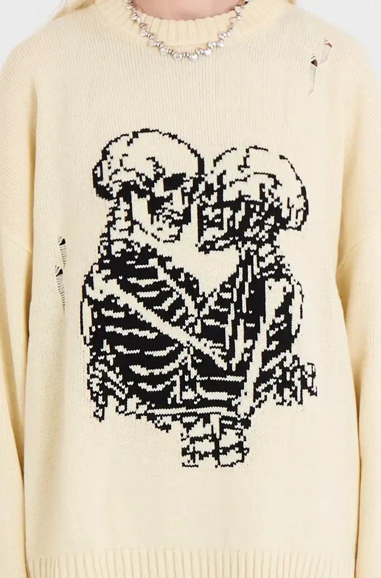 Shop The Ragged Priest The Ragged Priest Everlasting Skeleton Knit Jumper Jumper for women – premium loungewear and festival fashion at Spoiled Brat