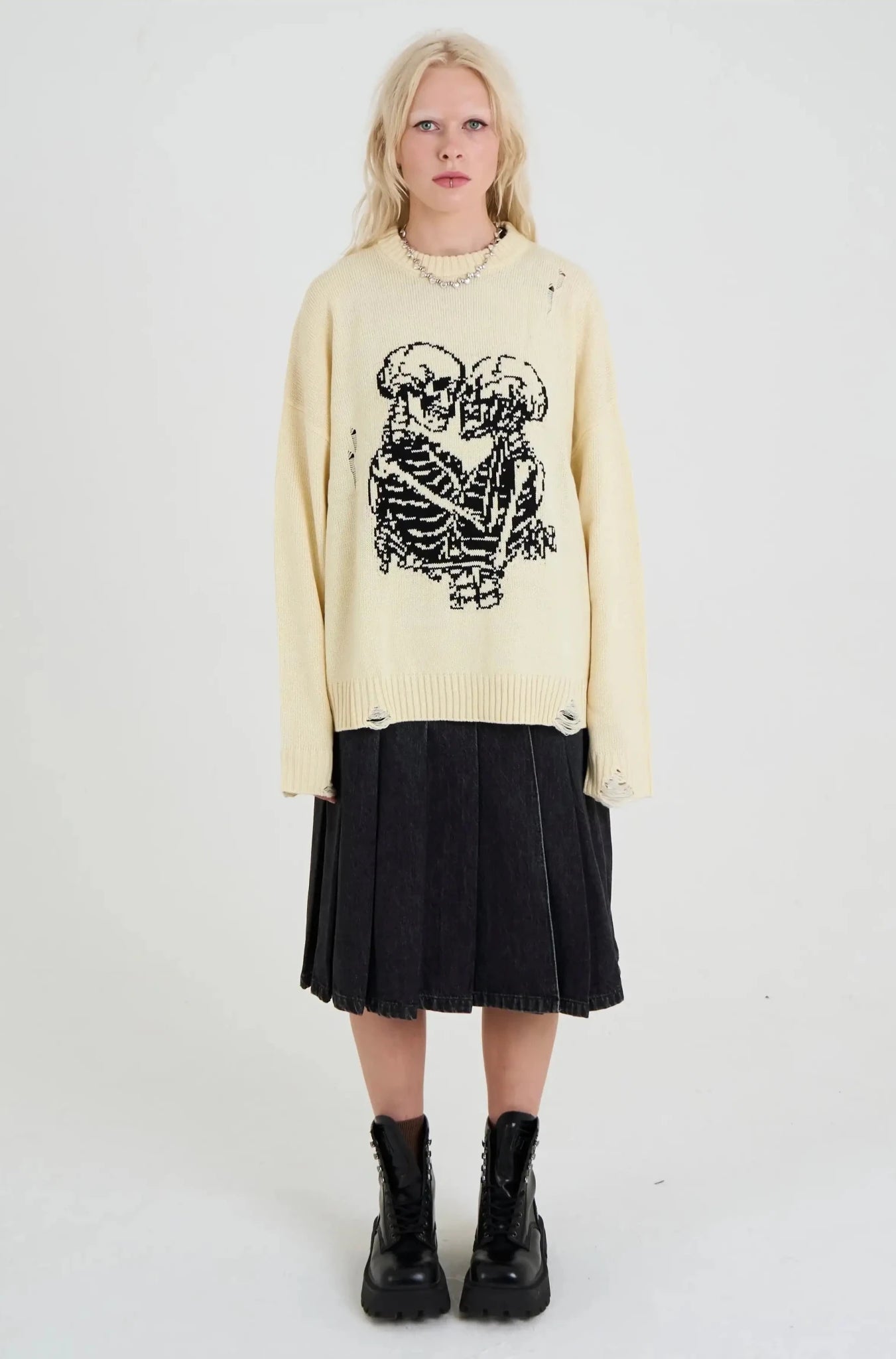 Shop The Ragged Priest The Ragged Priest Everlasting Skeleton Knit Jumper Jumper for women – premium loungewear and festival fashion at Spoiled Brat
