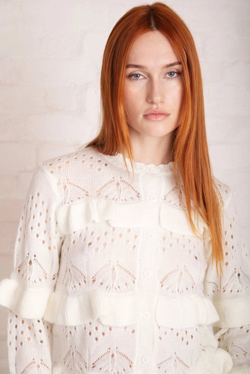Shop The Ragged Priest The Ragged Priest Gentle Pointelle Frill Shorts Shorts for women – premium loungewear and festival fashion at Spoiled Brat