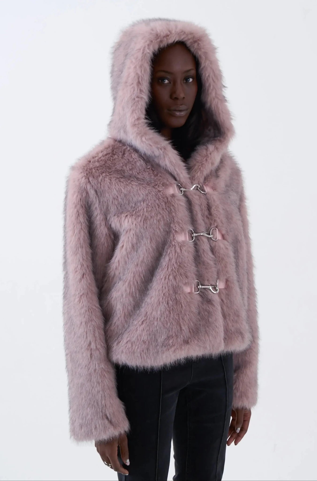 Shop The Ragged Priest The Ragged Priest Julia Pink Faux Fur Coat Jacket for women – premium loungewear and festival fashion at Spoiled Brat
