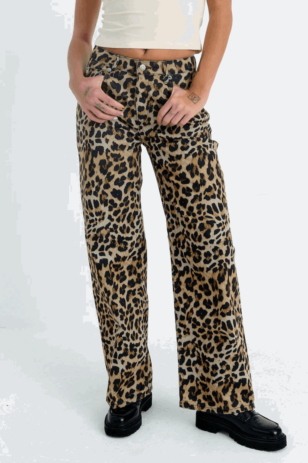 Shop The Ragged Priest The Ragged Priest Leopard Wash Release Jeans Boyfriend Jeans for women – premium loungewear and festival fashion at Spoiled Brat