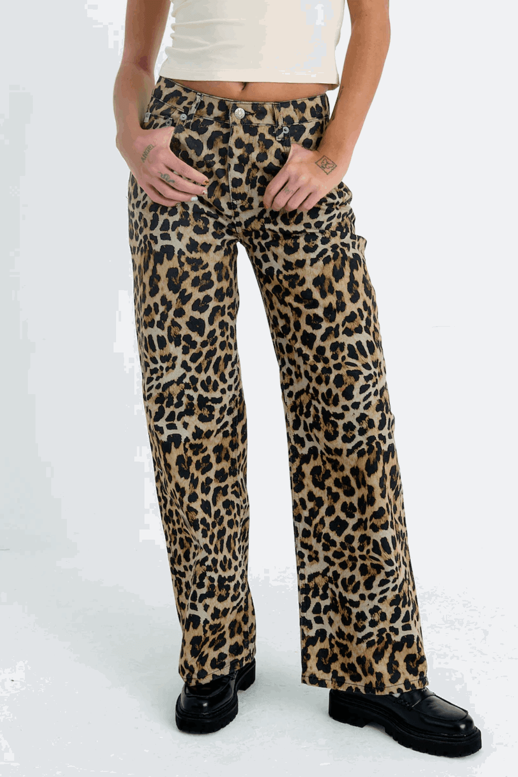 The Ragged Priest Leopard Wash Release Jeans by The Ragged Priest – Boyfriend Jeans – 25" | Spoiled Brat UK