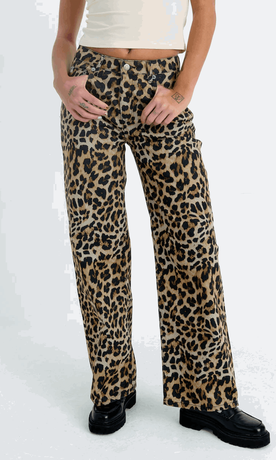 Shop The Ragged Priest The Ragged Priest Leopard Wash Release Jeans Boyfriend Jeans for women – premium loungewear and festival fashion at Spoiled Brat
