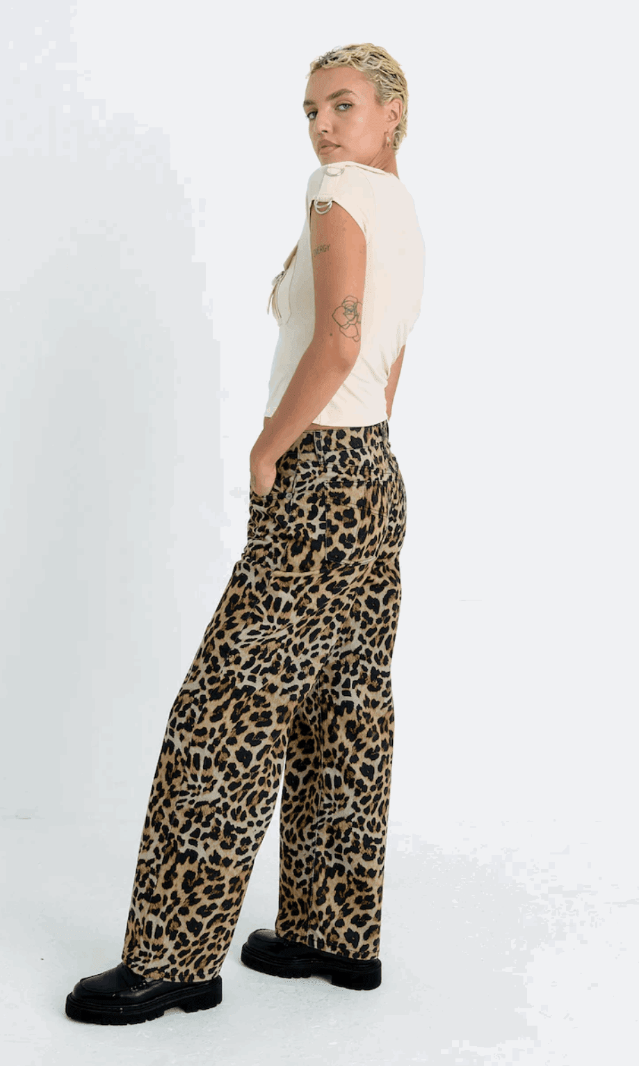 Shop The Ragged Priest The Ragged Priest Leopard Wash Release Jeans Boyfriend Jeans for women – premium loungewear and festival fashion at Spoiled Brat