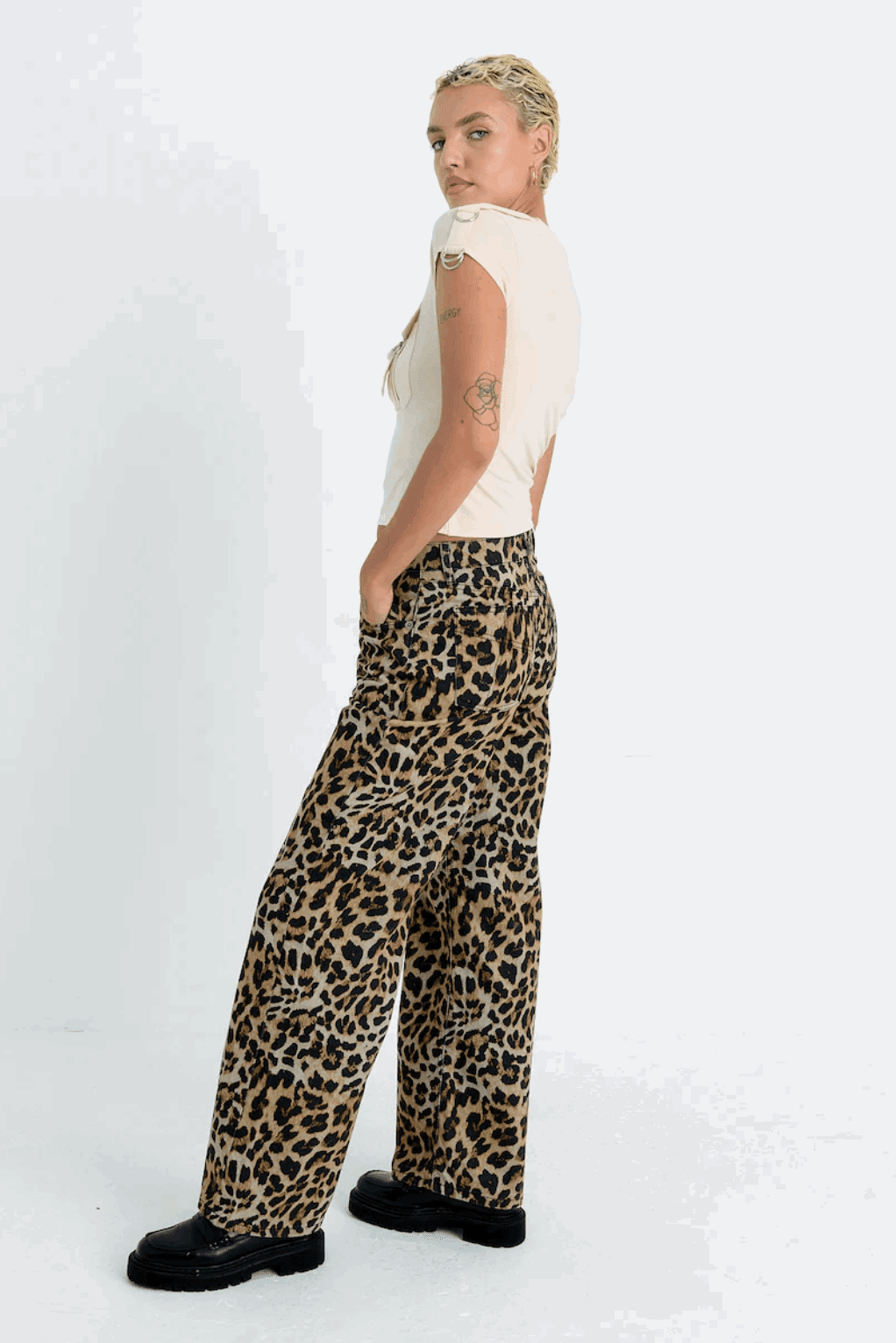The Ragged Priest Leopard Wash Release Jeans by The Ragged Priest – Boyfriend Jeans – 25" | Spoiled Brat UK