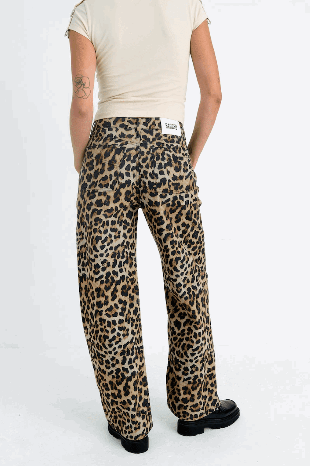 The Ragged Priest Leopard Wash Release Jeans by The Ragged Priest – Boyfriend Jeans – 25" | Spoiled Brat UK
