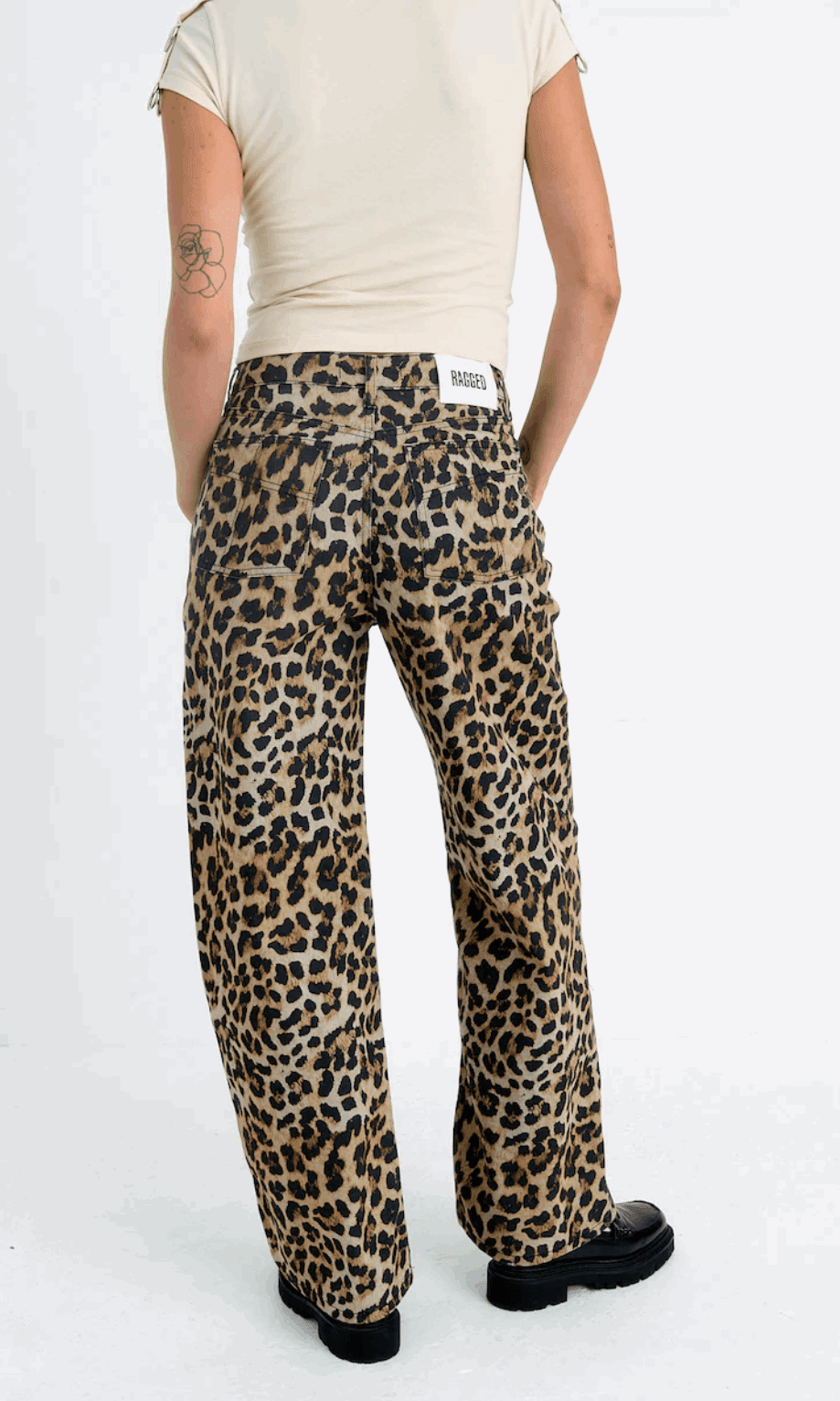 Shop The Ragged Priest The Ragged Priest Leopard Wash Release Jeans Boyfriend Jeans for women – premium loungewear and festival fashion at Spoiled Brat
