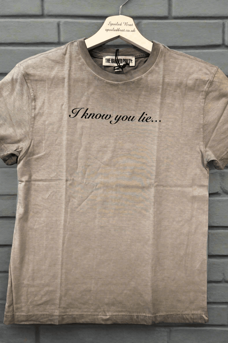 Shop The Ragged Priest The Ragged Priest Liar Slogan Tee T-Shirt for women – premium loungewear and festival fashion at Spoiled Brat