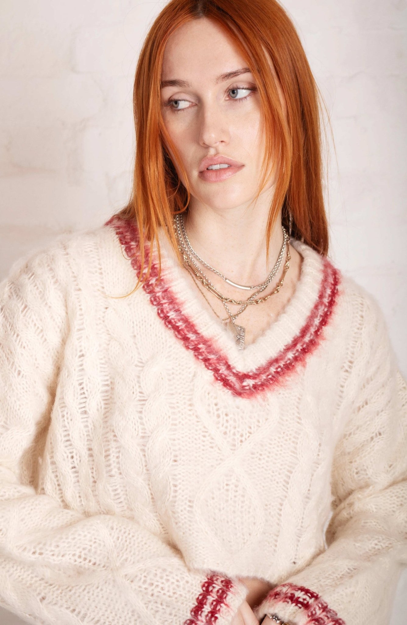 Shop The Ragged Priest The Ragged Priest Load Varsity Crop Cable Knit Jumper Jumper for women – premium loungewear and festival fashion at Spoiled Brat