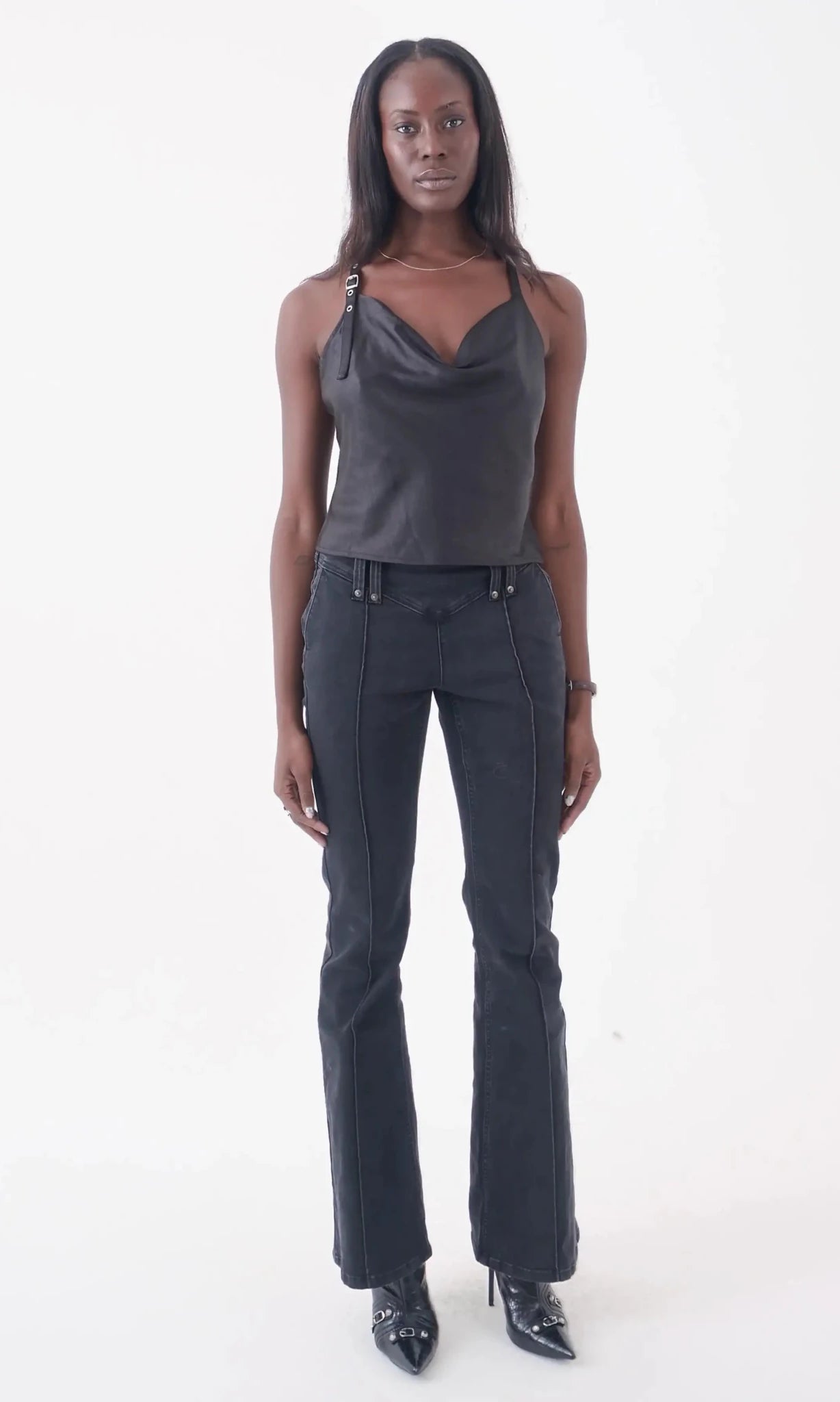 Shop The Ragged Priest The Ragged Priest Raven Satin Chain Cami Top Cami Top for women – premium loungewear and festival fashion at Spoiled Brat