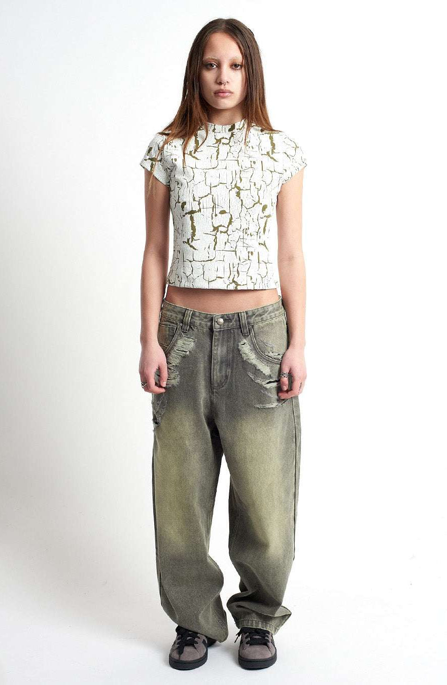 Shop The Ragged Priest The Ragged Priest Rift Baby Tee Top for women – premium loungewear and festival fashion at Spoiled Brat