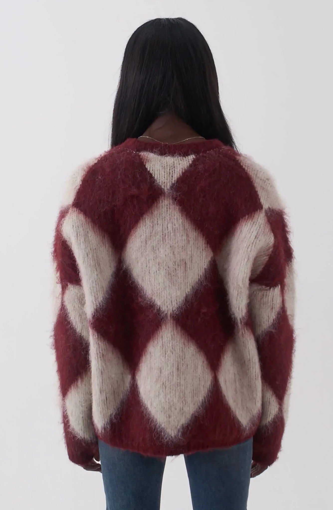 Shop The Ragged Priest The Ragged Priest Rook Oversized Diamond Knit Jumper Jumper for women – premium loungewear and festival fashion at Spoiled Brat