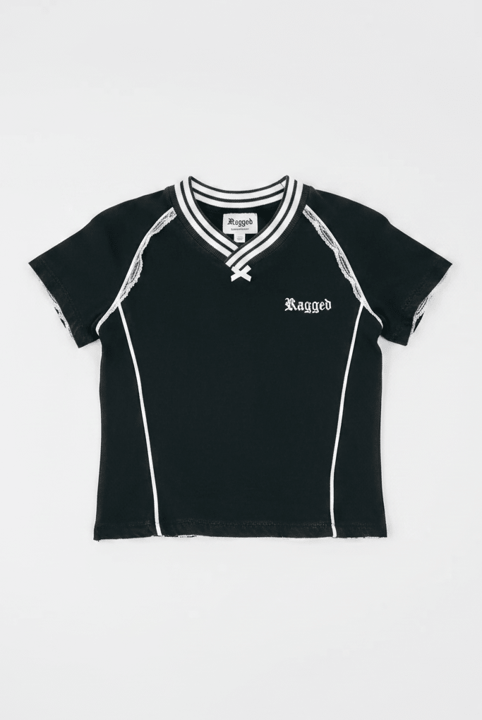 Shop The Ragged Priest The Ragged Priest Score Varsity Baby Polo Tee T-Shirt for women – premium loungewear and festival fashion at Spoiled Brat