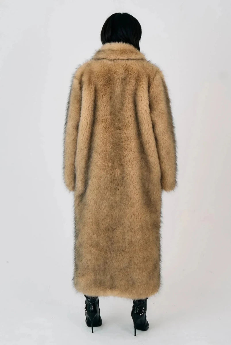 Shop The Ragged Priest The Ragged Priest Tara Maxi Faux Fur Coat Jacket for women – premium loungewear and festival fashion at Spoiled Brat