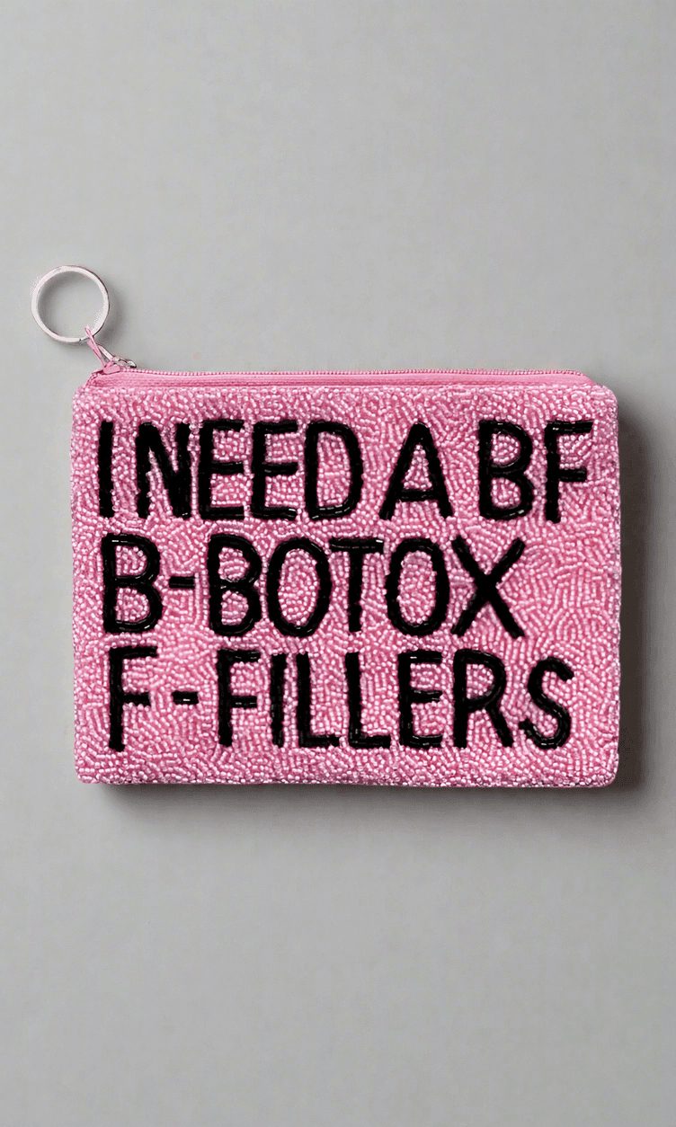 Shop Tiana New York Tiana Designs Hand Beaded I Need a BF Coin Purse Purse for women – premium loungewear and festival fashion at Spoiled Brat