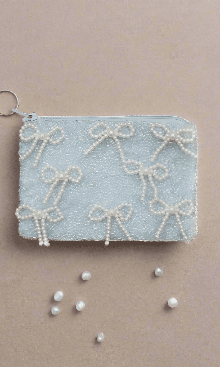 Shop Tiana New York Tiana Designs Hand Beaded Pearl Bows Coin Purse Purse for women – premium loungewear and festival fashion at Spoiled Brat