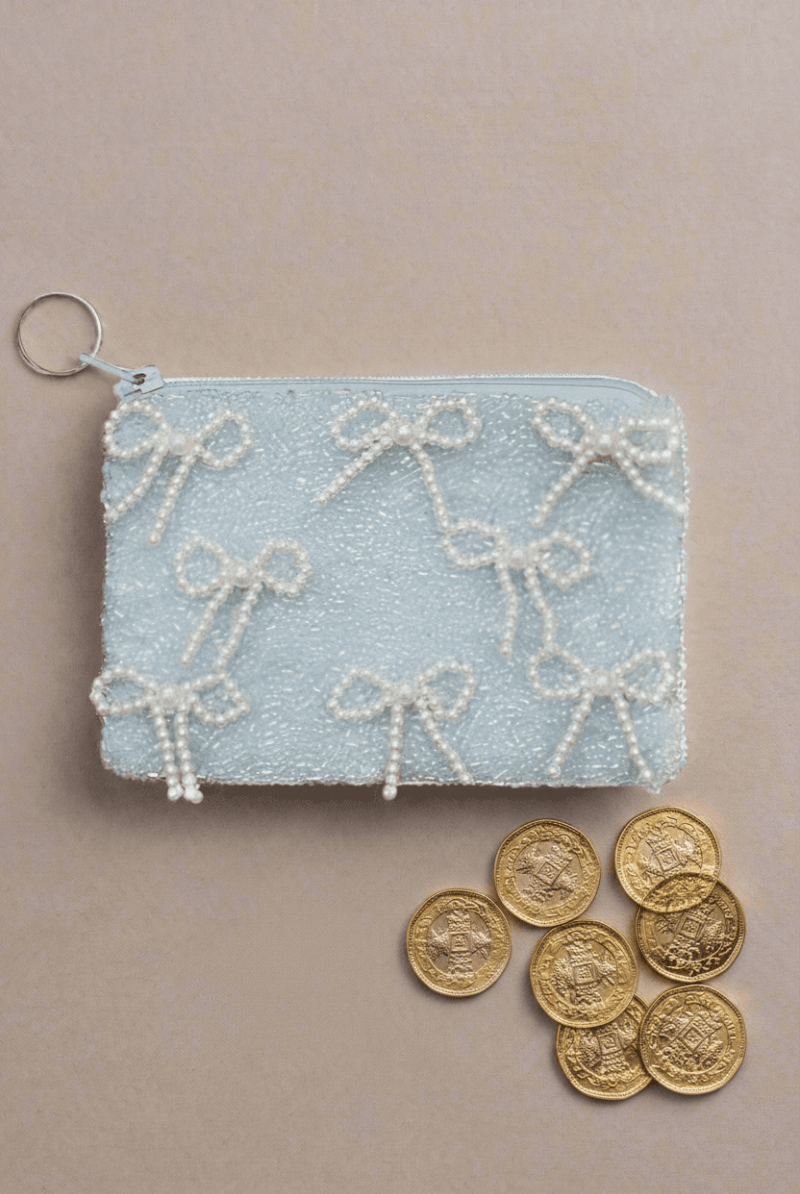 Shop Tiana New York Tiana Designs Hand Beaded Pearl Bows Coin Purse Purse for women – premium loungewear and festival fashion at Spoiled Brat