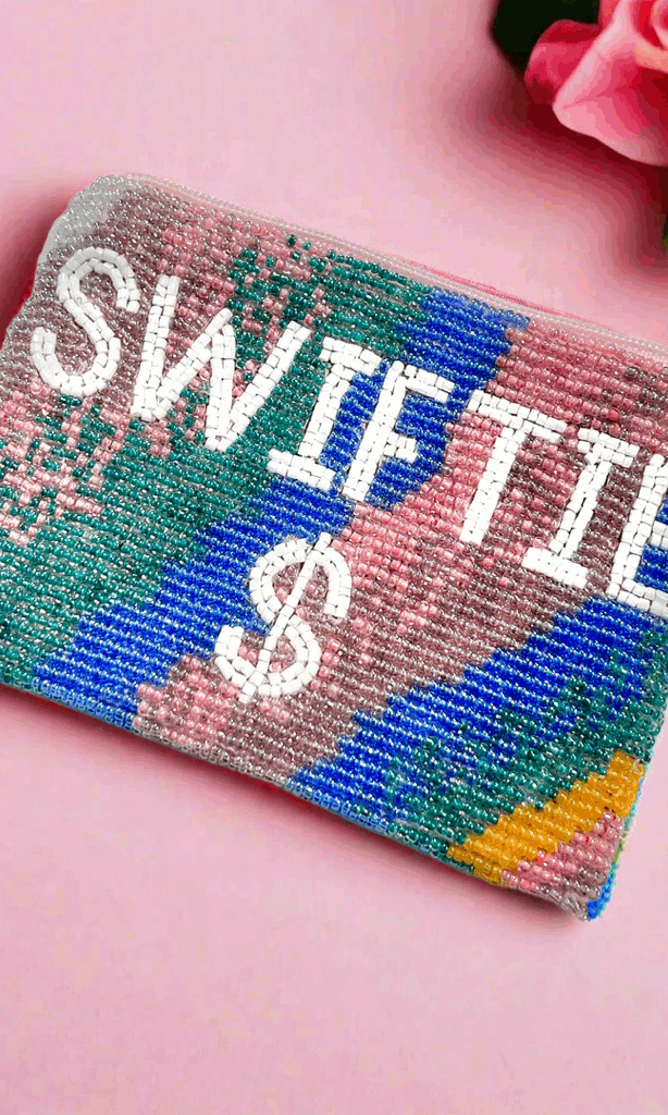 Shop Tiana New York Tiana Designs Hand Beaded Rainbow SWIFTIE Coin Purse Purse for women – premium loungewear and festival fashion at Spoiled Brat
