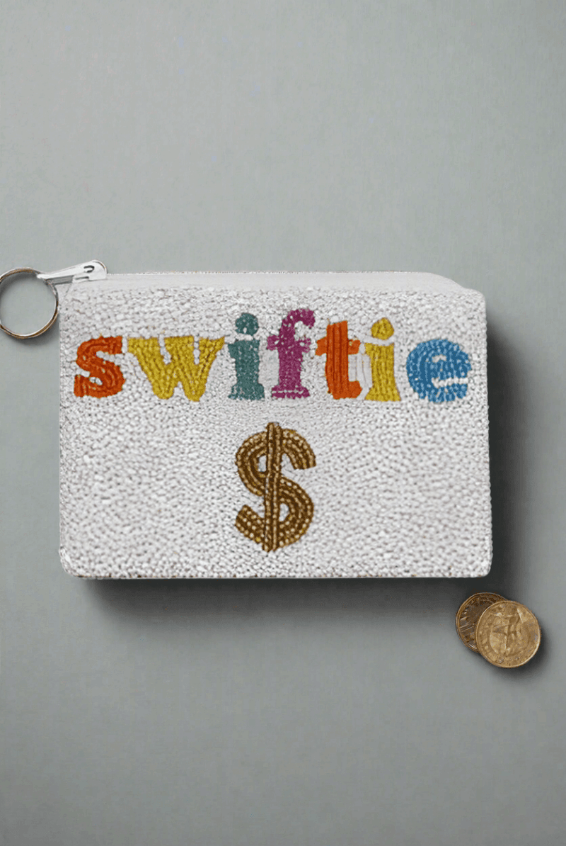 Shop Tiana New York Tiana Designs Hand Beaded SWIFTIE Coin Purse Purse for women – premium loungewear and festival fashion at Spoiled Brat