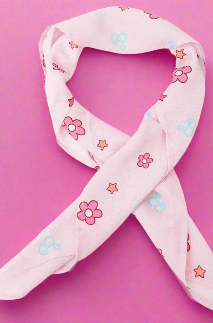 Shop Unique Vintage Barbie X Unique Vintage 1970s Pink Barbie Print Hair Scarf Scarf for women – premium loungewear and festival fashion at Spoiled Brat