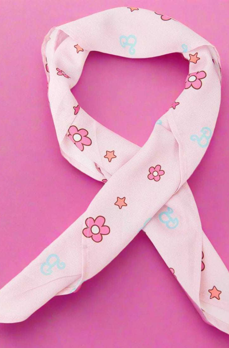 Shop Unique Vintage Barbie X Unique Vintage 1970s Pink Barbie Print Hair Scarf Scarf for women – premium loungewear and festival fashion at Spoiled Brat