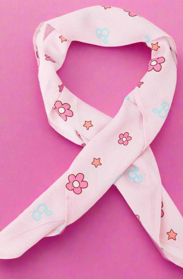 Shop Unique Vintage Barbie X Unique Vintage 1970s Pink Barbie Print Hair Scarf Scarf for women – premium loungewear and festival fashion at Spoiled Brat