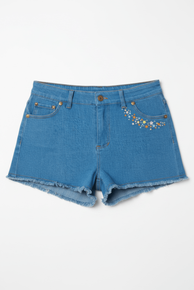 Shop Unique Vintage Care Bears x Unique Vintage Funshine Denim Shorts Shorts for women – premium loungewear and festival fashion at Spoiled Brat