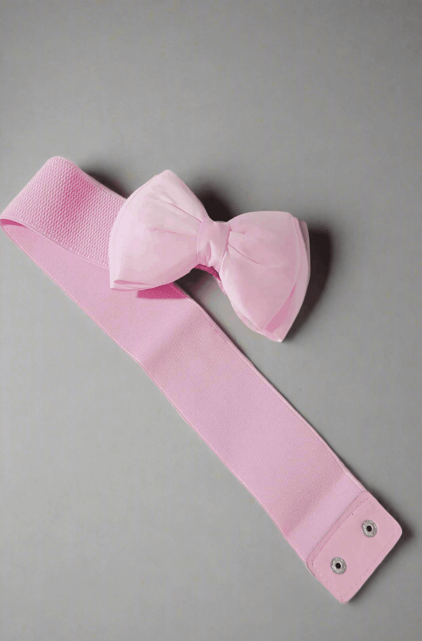 Shop Unique Vintage Unique Vintage Pink Bow Cinch Belt Belt for women – premium loungewear and festival fashion at Spoiled Brat
