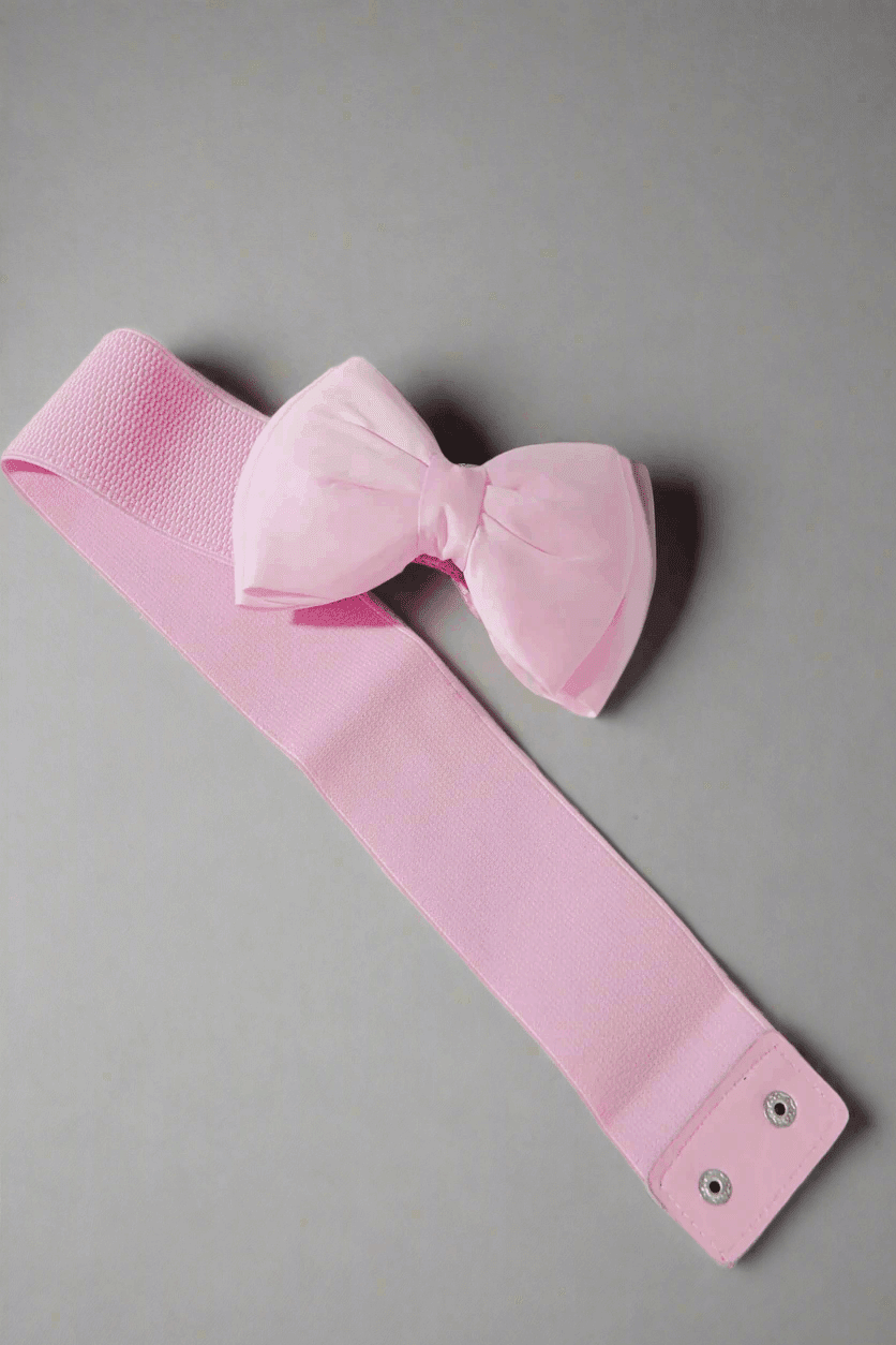 Shop Unique Vintage Unique Vintage Pink Bow Cinch Belt Belt for women – premium loungewear and festival fashion at Spoiled Brat