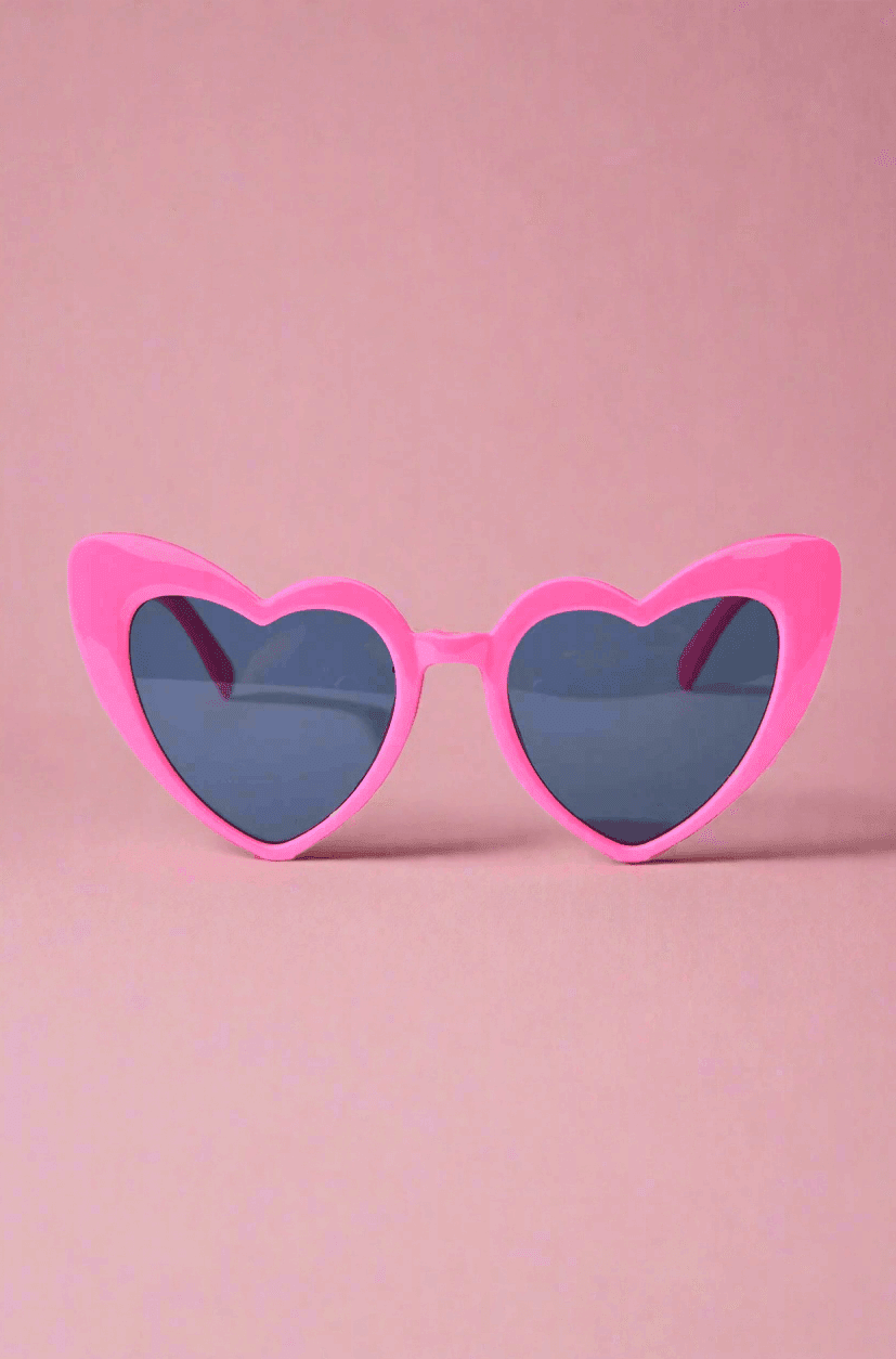 Shop Unique Vintage Unique Vintage x Barbie Hot Pink Heart Frame Sunglasses Sunglasses for women – premium loungewear and festival fashion at Spoiled Brat