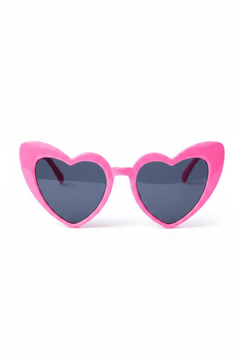 Shop Unique Vintage Unique Vintage x Barbie Hot Pink Heart Frame Sunglasses Sunglasses for women – premium loungewear and festival fashion at Spoiled Brat