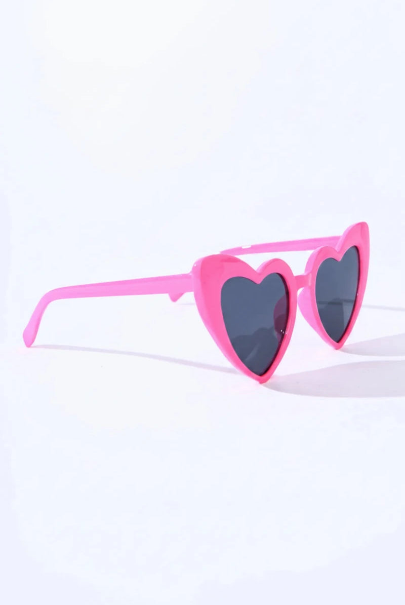 Shop Unique Vintage Unique Vintage x Barbie Hot Pink Heart Frame Sunglasses Sunglasses for women – premium loungewear and festival fashion at Spoiled Brat