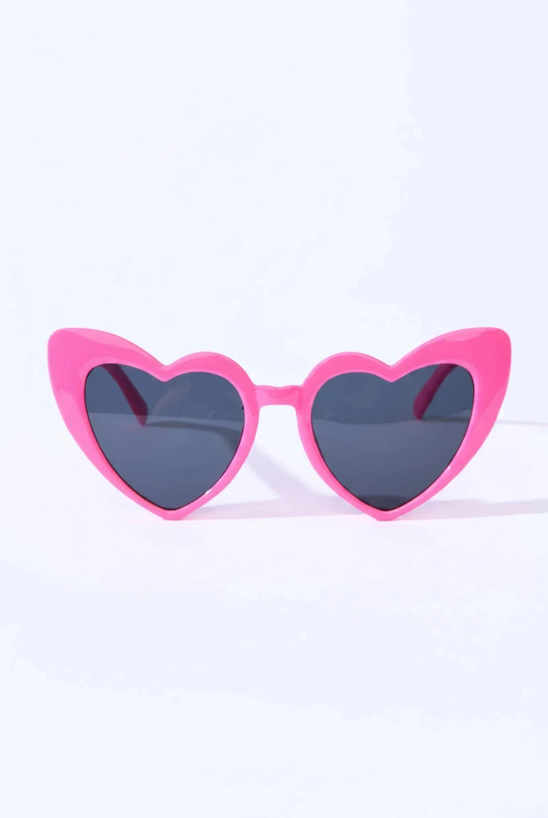 Shop Unique Vintage Unique Vintage x Barbie Hot Pink Heart Frame Sunglasses Sunglasses for women – premium loungewear and festival fashion at Spoiled Brat