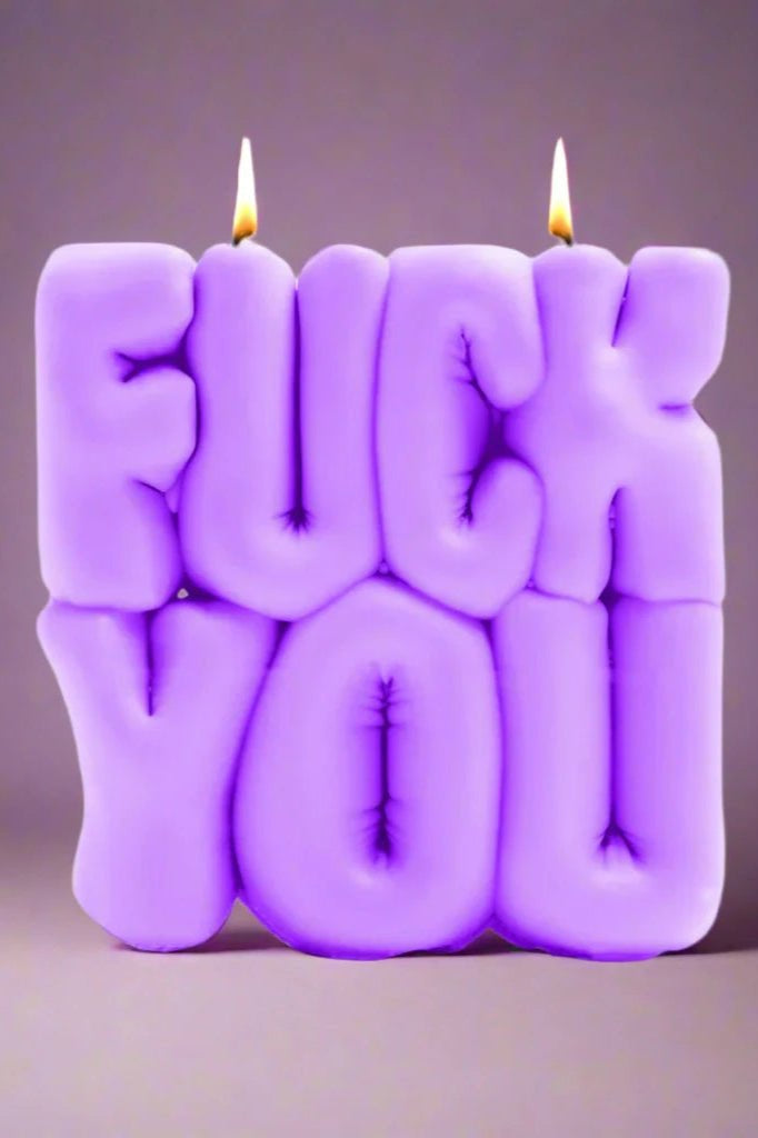 Wavey Casa FUCK You Purple Puffer Candle by Wavey Casa – Candles – Purple | Spoiled Brat UK