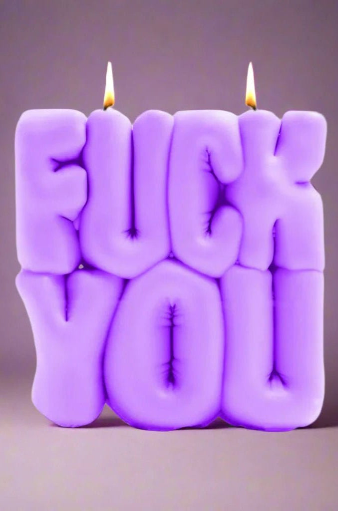 Shop Wavey Casa Wavey Casa FUCK You Purple Puffer Candle Candles for women – premium loungewear and festival fashion at Spoiled Brat