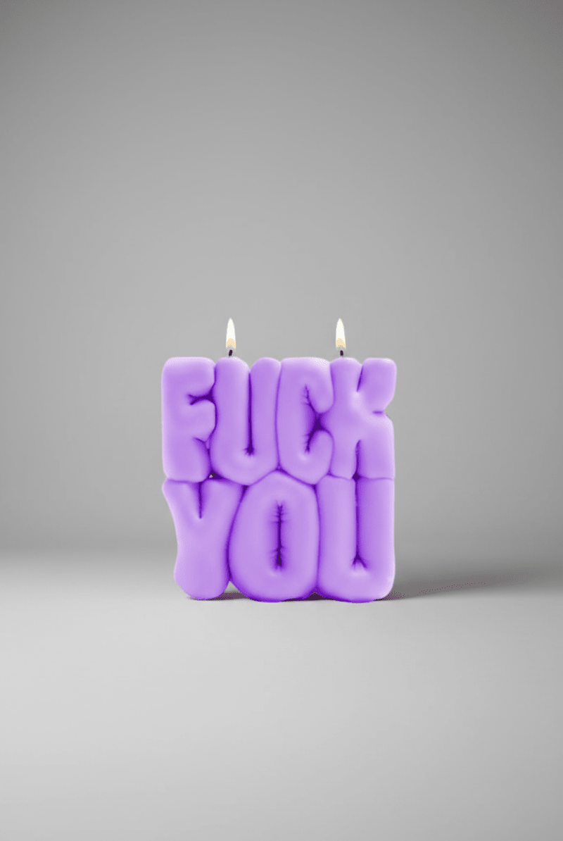Shop Wavey Casa Wavey Casa FUCK You Purple Puffer Candle Candles for women – premium loungewear and festival fashion at Spoiled Brat
