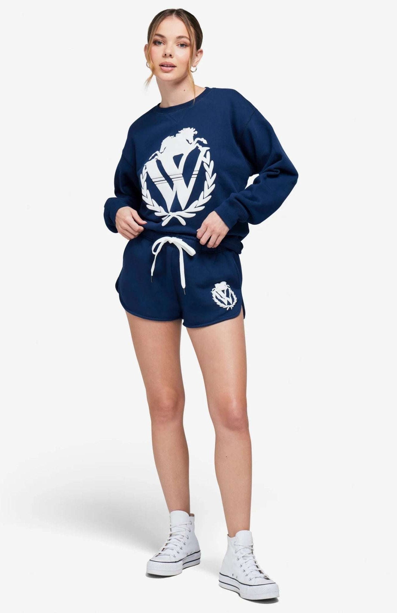 Shop Wildfox Wildfox 90s Crest Cody Sweatshirt Jumper for women – premium loungewear and festival fashion at Spoiled Brat