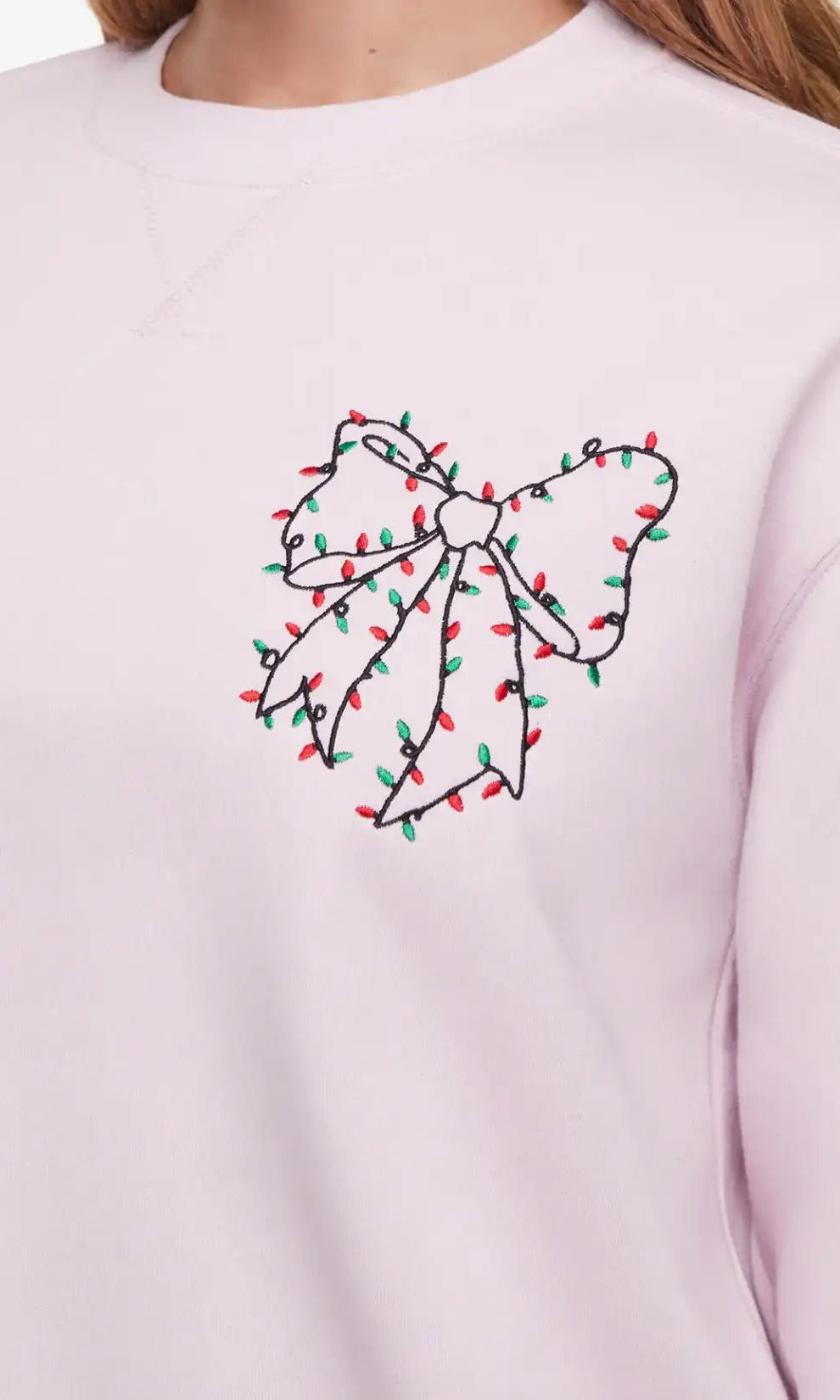 Wildfox Christmas Bow Charlie Sweatshirt by Wildfox – Hooded Sweatshirt – Purple | Spoiled Brat UK