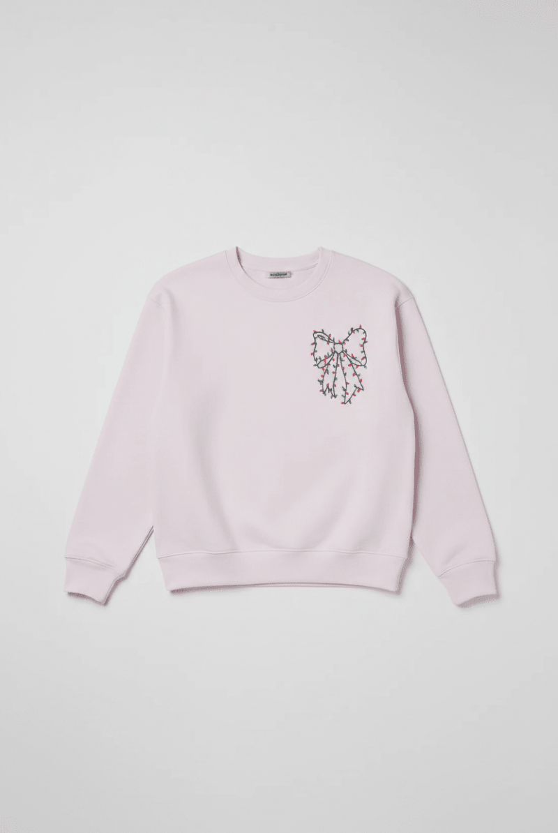 Shop Wildfox Wildfox Christmas Bow Charlie Sweatshirt Hooded Sweatshirt for women – premium loungewear and festival fashion at Spoiled Brat