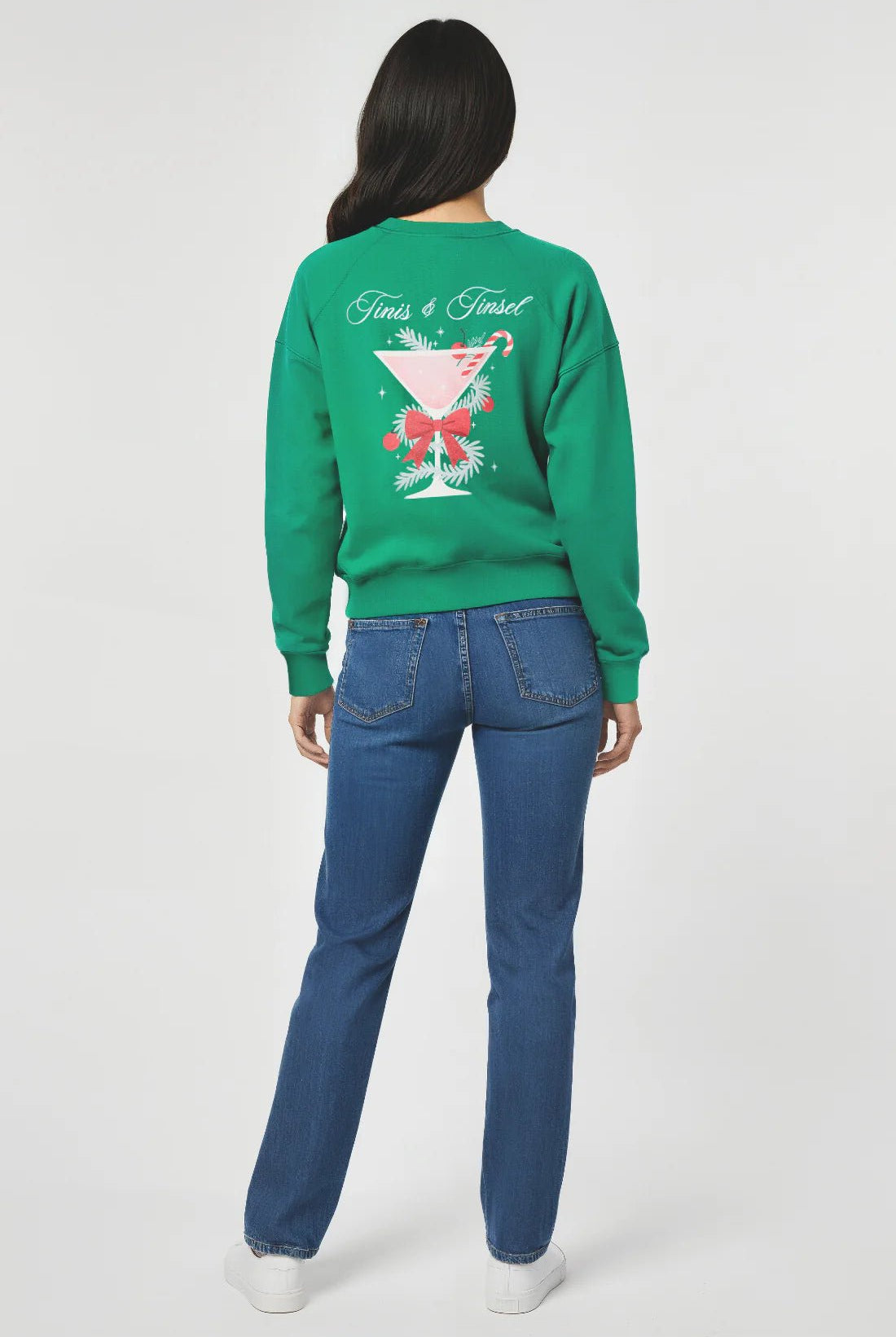 Shop Wildfox Wildfox Christmas Tinis & Tinsel Keely Raglan Sweatshirt Hooded Sweatshirt for women – premium loungewear and festival fashion at Spoiled Brat