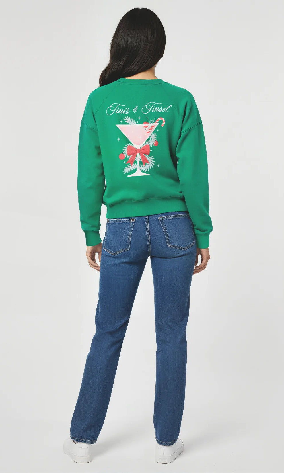 Wildfox Christmas Tinis & Tinsel Keely Raglan Sweatshirt by Wildfox – Hooded Sweatshirt – Green | Spoiled Brat UK
