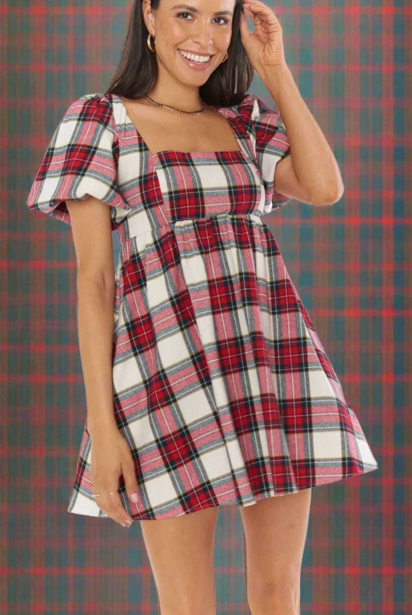 Shop Show Me Your Mumu Show Me Your Mumu Smitten Tartan Babydoll Dress Party Dress for women – premium loungewear and festival fashion at Spoiled Brat