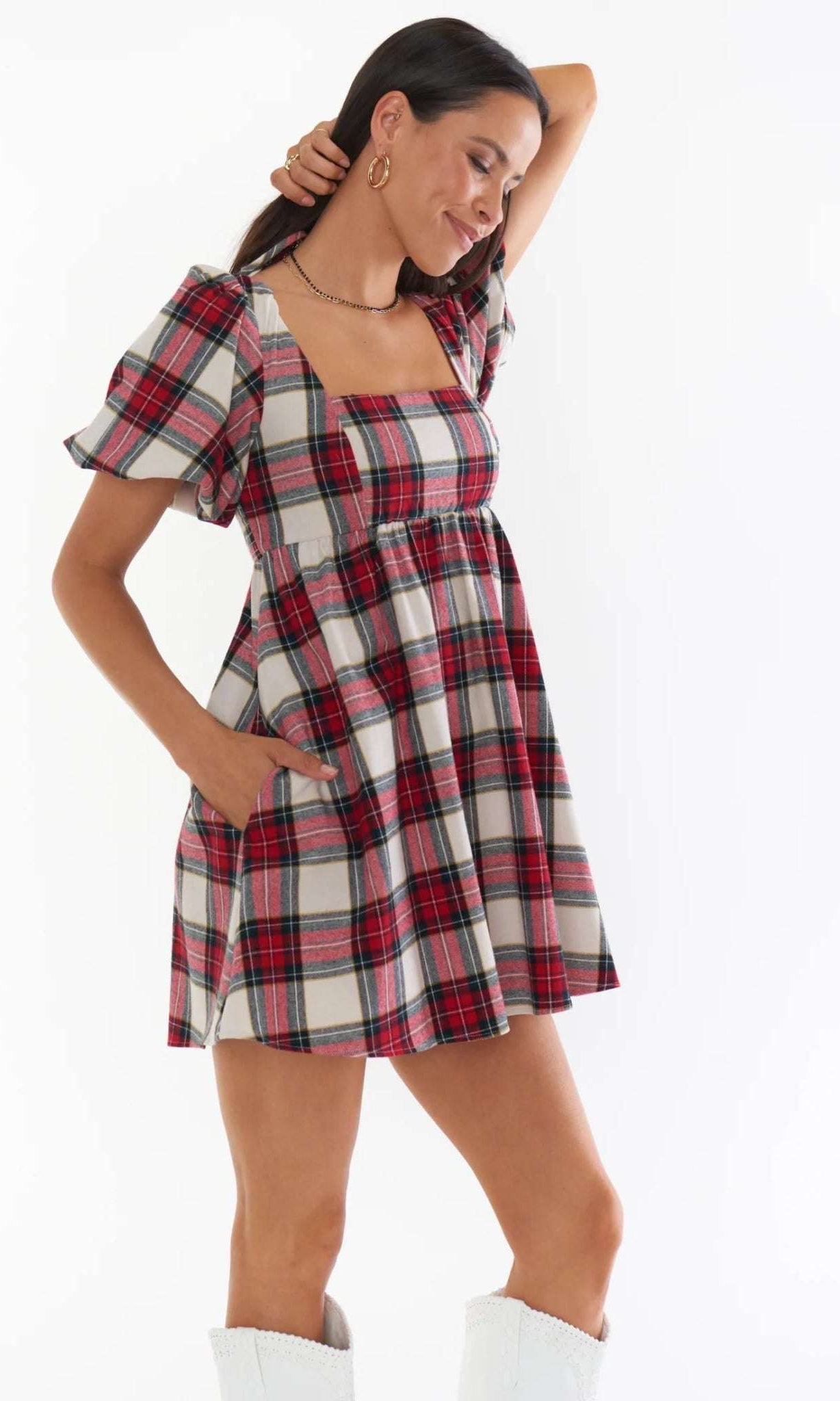 Shop Show Me Your Mumu Show Me Your Mumu Smitten Tartan Babydoll Dress Party Dress for women – premium loungewear and festival fashion at Spoiled Brat
