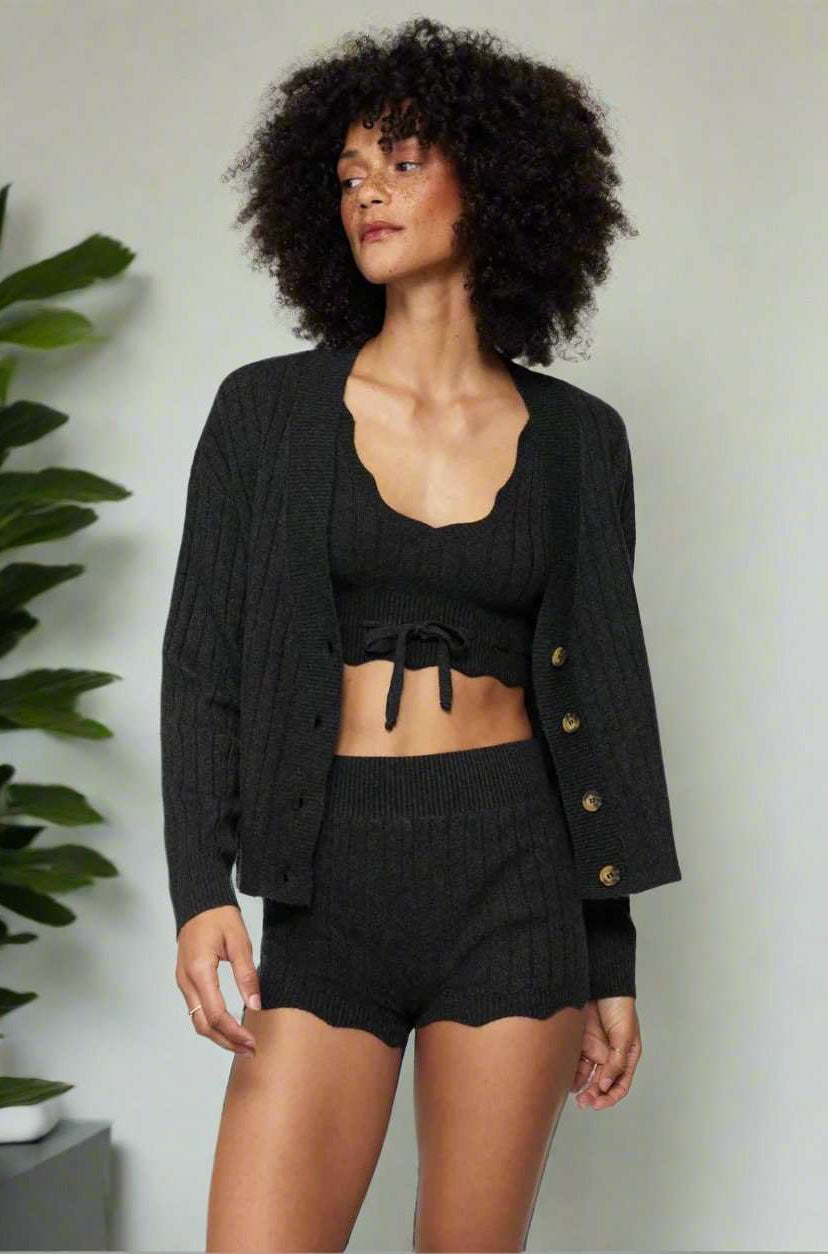 Shop Spiritual Gangster Spiritual Gangster Hudson Pointelle Cardigan Cardigan for women – premium loungewear and festival fashion at Spoiled Brat